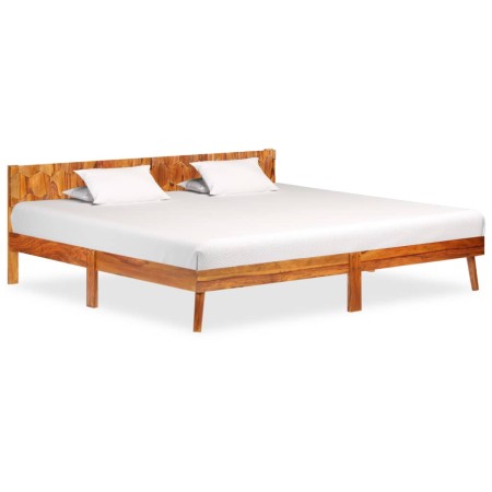 Estructura de cama de madera maciza de sheesham 200x200 cm de vidaXL, Camas y somieres - Ref: Foro24-288449, Precio: 257,94 €...