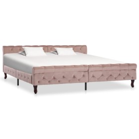 Estructura de cama de terciopelo rosa 200x200 cm de vidaXL, Camas y somieres - Ref: Foro24-288570, Precio: 350,99 €, Descuent...