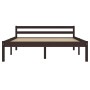 Dark brown solid pine wood bed frame 140x200 cm by vidaXL, Beds and slatted bases - Ref: Foro24-283205, Price: 142,19 €, Disc...