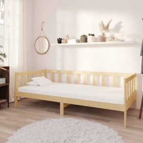 Sofá cama con colchón madera de pino maciza 90x200 cm de vidaXL, Camas y somieres - Ref: Foro24-3083619, Precio: 249,67 €, De...