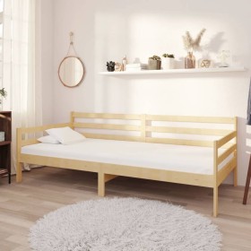 Sofa bed with solid pine wood mattress 90x200 cm by vidaXL, Beds and slatted bases - Ref: Foro24-3083584, Price: 265,91 €, Di...