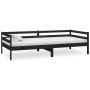 Sofá cama con colchón madera de pino maciza negro 90x200 cm de vidaXL, Camas y somieres - Ref: Foro24-3083568, Precio: 283,32...