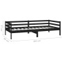 Sofa bed with black solid pine wood mattress 90x200 cm by vidaXL, Beds and slatted bases - Ref: Foro24-3083568, Price: 283,32...