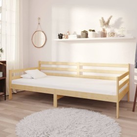 Sofá cama con colchón madera de pino maciza 90x200 cm de vidaXL, Camas y somieres - Ref: Foro24-3083579, Precio: 226,65 €, De...