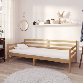 Sofa bed and mattress solid pine wood honey brown 90x200 cm by vidaXL, Beds and slatted bases - Ref: Foro24-3083597, Price: 2...