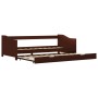 Estructura de sofá cama madera de pino marrón 90x200 cm de vidaXL, Camas y somieres - Ref: Foro24-283152, Precio: 148,68 €, D...