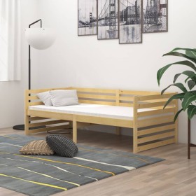 Sofa bed with solid pine wood mattress 90x200 cm by vidaXL, Beds and slatted bases - Ref: Foro24-3083629, Price: 246,13 €, Di...