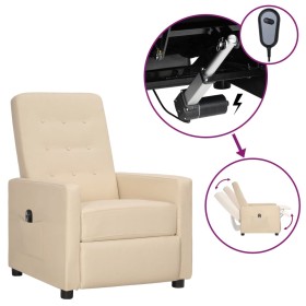 Sillón reclinable eléctrico de tela crema de vidaXL, Sillones - Ref: Foro24-3098647, Precio: 202,99 €, Descuento: %