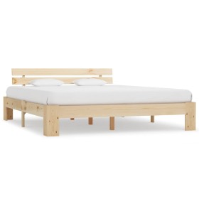 Solid pine wood bed frame 160x200 cm by vidaXL, Beds and slatted bases - Ref: Foro24-283164, Price: 185,28 €, Discount: %