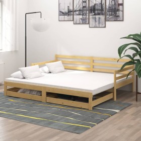 Sofá cama extraíble madera maciza de pino 2x(90x200) cm de vidaXL, Camas y somieres - Ref: Foro24-3083699, Precio: 225,99 €, ...