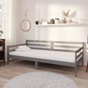 Sofa bed with solid pine wood mattress gray 90x200 cm by vidaXL, Beds and slatted bases - Ref: Foro24-3083591, Price: 286,99 ...