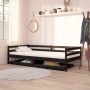 Sofá cama con cajones madera de pino maciza negro 90x200 cm de vidaXL, Camas y somieres - Ref: Foro24-3083678, Precio: 189,69...