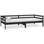 Sofá cama con colchón madera de pino maciza negro 90x200 cm de vidaXL, Camas y somieres - Ref: Foro24-3083563, Precio: 278,37...