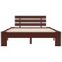 Dark brown solid pine wood bed frame 120x200 cm by vidaXL, Beds and slatted bases - Ref: Foro24-283174, Price: 112,22 €, Disc...