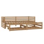 Removable sofa bed solid honey pine wood 2x(90x200) cm by vidaXL, Beds and slatted bases - Ref: Foro24-3083712, Price: 273,06...