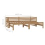 Removable sofa bed solid honey pine wood 2x(90x200) cm by vidaXL, Beds and slatted bases - Ref: Foro24-3083712, Price: 273,06...