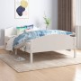 Solid white pine wood bed frame 120x200 cm by vidaXL, Beds and slatted bases - Ref: Foro24-322033, Price: 171,99 €, Discount: %