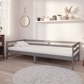 Sofa bed with solid pine wood mattress gray 90x200 cm by vidaXL, Beds and slatted bases - Ref: Foro24-3083561, Price: 273,68 ...