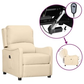 Sillón reclinable eléctrico de tela crema de vidaXL, Sillones - Ref: Foro24-3098754, Precio: 217,99 €, Descuento: %