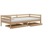 Sofá cama con cajones madera pino maciza miel 90x200 cm de vidaXL, Camas y somieres - Ref: Foro24-3083677, Precio: 165,14 €, ...