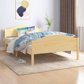 Solid pine wood bed frame 120x200 cm by vidaXL, Beds and slatted bases - Ref: Foro24-322028, Price: 144,49 €, Discount: %