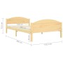 Solid pine wood bed frame 120x200 cm by vidaXL, Beds and slatted bases - Ref: Foro24-322028, Price: 144,99 €, Discount: %