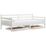 Sofa bed with drawers in solid white pine wood 90x200 cm by vidaXL, Beds and slatted bases - Ref: Foro24-3083680, Price: 171,...