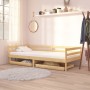 Sofá cama con cajones madera de pino maciza 90x200 cm de vidaXL, Camas y somieres - Ref: Foro24-3083674, Precio: 132,19 €, De...