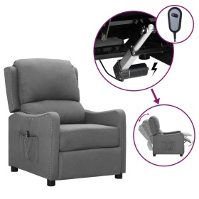 Sillón reclinable eléctrico tela gris claro de vidaXL, Sillones - Ref: Foro24-3098745, Precio: 232,99 €, Descuento: %