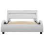 Bed frame with LED white synthetic leather 100x200 cm by vidaXL, Beds and slatted bases - Ref: Foro24-285673, Price: 209,94 €...