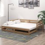 Removable sofa bed solid honey pine wood 2x(90x200) cm by vidaXL, Beds and slatted bases - Ref: Foro24-3083697, Price: 223,18...