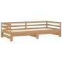 Removable sofa bed solid honey pine wood 2x(90x200) cm by vidaXL, Beds and slatted bases - Ref: Foro24-3083697, Price: 223,18...