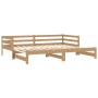 Removable sofa bed solid honey pine wood 2x(90x200) cm by vidaXL, Beds and slatted bases - Ref: Foro24-3083697, Price: 223,18...