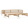 Removable sofa bed solid honey pine wood 2x(90x200) cm by vidaXL, Beds and slatted bases - Ref: Foro24-3083697, Price: 223,18...