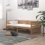 Honey brown solid pine wood sofa bed and mattress 90x200 cm by vidaXL, Beds and slatted bases - Ref: Foro24-3083647, Price: 2...