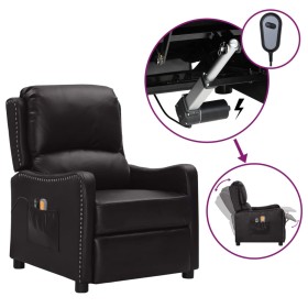 Glossy black synthetic leather electric massage chair by vidaXL, Armchairs - Ref: Foro24-3098771, Price: 232,43 €, Discount: %