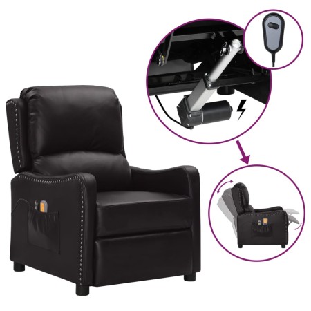 Glossy black synthetic leather electric massage chair by vidaXL, Armchairs - Ref: Foro24-3098771, Price: 232,43 €, Discount: %