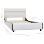 Estructura de cama con LED cuero sintético blanco 90x200 cm de vidaXL, Camas y somieres - Ref: Foro24-285014, Precio: 203,07 ...