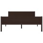 Dark brown solid pine wood bed frame 160x200 cm by vidaXL, Beds and slatted bases - Ref: Foro24-322121, Price: 137,36 €, Disc...