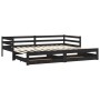 Sofá cama extraíble madera maciza de pino negro 2x(90x200) cm de vidaXL, Camas y somieres - Ref: Foro24-3083698, Precio: 232,...