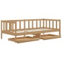 Sofá cama con cajones madera pino maciza miel 90x200 cm de vidaXL, Camas y somieres - Ref: Foro24-3083687, Precio: 184,33 €, ...