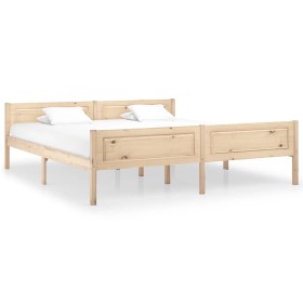 Estructura de cama de madera maciza de pino 180x200 cm de vidaXL, Camas y somieres - Ref: Foro24-322101, Precio: 124,33 €, De...