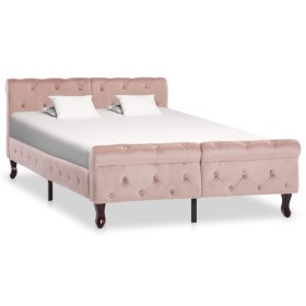 Estructura de cama de terciopelo rosa 120x200 cm de vidaXL, Camas y somieres - Ref: Foro24-288566, Precio: 355,33 €, Descuent...