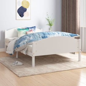 Solid white pine wood bed frame 140x200 cm by vidaXL, Beds and slatted bases - Ref: Foro24-322034, Price: 159,99 €, Discount: %