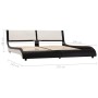 Bed frame with LED black and white PE leather 160x200 cm by vidaXL, Beds and slatted bases - Ref: Foro24-280365, Price: 241,2...