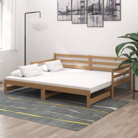 Removable sofa bed solid honey pine wood 2x(90x200) cm by vidaXL, Beds and slatted bases - Ref: Foro24-3083662, Price: 411,99...