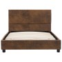 Brown artificial suede leather bed frame 100x200 cm by vidaXL, Beds and slatted bases - Ref: Foro24-284781, Price: 142,10 €, ...