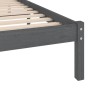 Estructura de cama de madera maciza de pino gris 90x200 cm de vidaXL, Camas y somieres - Ref: Foro24-810004, Precio: 72,25 €,...