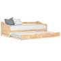 Estructura de sofá cama extraíble madera de pino 90x200 cm de vidaXL, Camas y somieres - Ref: Foro24-283150, Precio: 196,75 €...