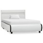 Estructura cama con LED cuero sintético blanco 100x200 cm de vidaXL, Camas y somieres - Ref: Foro24-284967, Precio: 247,99 €,...